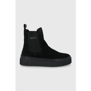 Topánky Chelsea Gant dámske, čierna farba, na platforme, zateplené vyobraziť