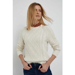 Bavlnený sveter GAP dámsky, priehľadná farba, teplý vyobraziť