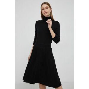 Šaty Calvin Klein čierna farba, mini, áčkový strih vyobraziť