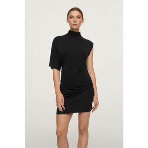 Šaty Mango Lore1 čierna farba, mini, rovné vyobraziť
