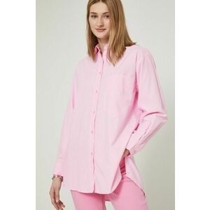Košeľa Medicine dámska, ružová farba, voľný strih, s klasickým golierom vyobraziť