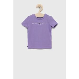 Tričko pre bábätko Tommy Hilfiger fialová farba vyobraziť