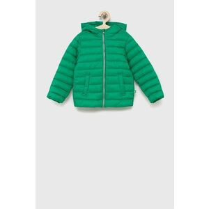 Detská bunda United Colors of Benetton zelená farba, vyobraziť
