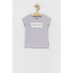 Detské bavlnené tričko Levi's fialová farba, vyobraziť