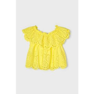 Detská bavlnená blúzka Mayoral žltá farba, jednofarebná vyobraziť