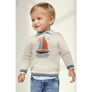 Detský bavlnený sveter Mayoral béžová farba, tenký vyobraziť