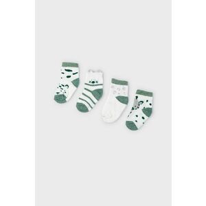 Detské ponožky Mayoral Newborn 4-pak zelená farba vyobraziť