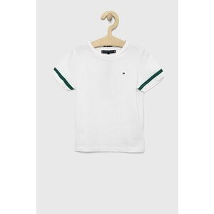 Detské tričko Tommy Hilfiger biela farba, jednofarebný vyobraziť