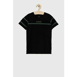 Detské tričko Guess čierna farba, s potlačou vyobraziť