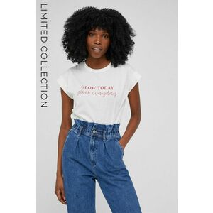 Bavlnené tričko Answear Lab x limitovaná kolekcia NO SHAME biela farba, vyobraziť