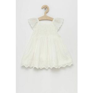 Dievčenské bavlnené šaty GAP biela farba, mini, áčkový strih vyobraziť