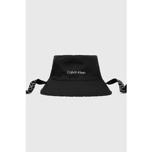 Obojstranný klobúk Calvin Klein čierna farba, vyobraziť