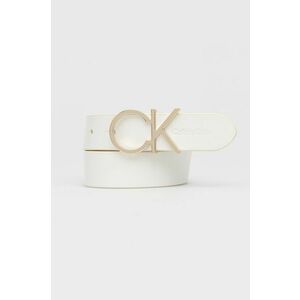 Kožený opasok Calvin Klein dámsky, biela farba vyobraziť