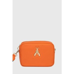 Kožená kabelka Patrizia Pepe oranžová farba vyobraziť