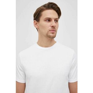 Bavlnené tričko Guess biela farba, jednofarebné vyobraziť