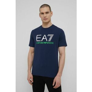 Tričko EA7 Emporio Armani pánske, tmavomodrá farba, s potlačou vyobraziť