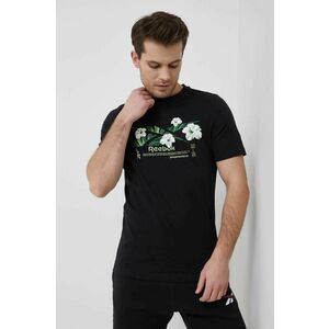 Bavlnené tričko Reebok HB8538 čierna farba, s potlačou vyobraziť