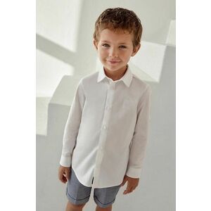 Detská bavlnená košeľa Mayoral biela farba vyobraziť