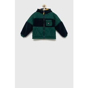 Detská bunda Tommy Hilfiger zelená farba, vyobraziť