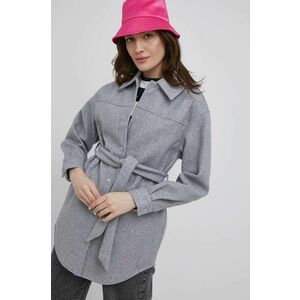 Košeľa Vero Moda dámska, šedá farba, voľný strih vyobraziť