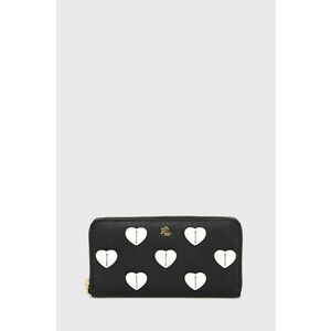 Kožená peňaženka Lauren Ralph Lauren dámsky, čierna farba vyobraziť
