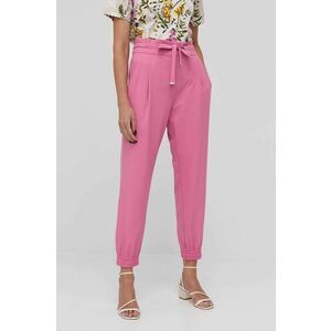 Nohavice Marella dámske, ružová farba, jogger, vysoký pás vyobraziť