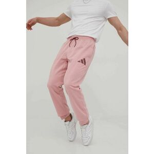 Nohavice adidas Performance HB5448 pánske, ružová farba, vzorované vyobraziť