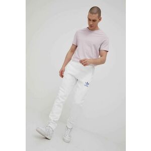Nohavice adidas Originals HG3910 pánske, biela farba, jednofarebné vyobraziť