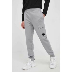 Bavlnené nohavice C.P. Company pánske, šedá farba, jednofarebné vyobraziť