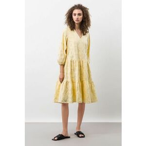Bavlnené šaty Ivy & Oak béžová farba, mini, áčkový strih vyobraziť