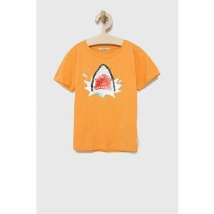 Detské bavlnené tričko Tom Tailor oranžová farba, s potlačou vyobraziť