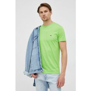 Bavlnené tričko Lacoste zelená farba, jednofarebné vyobraziť