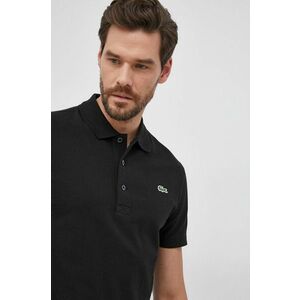 Bavlnené polo tričko Lacoste čierna farba, jednofarebné vyobraziť