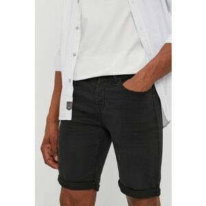 Rifľové krátke nohavice Only & Sons pánske, čierna farba vyobraziť