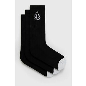 Ponožky Volcom (3-pack) pánske, čierna farba vyobraziť