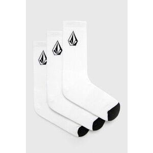 Ponožky Volcom (3-pack) pánske, biela farba vyobraziť