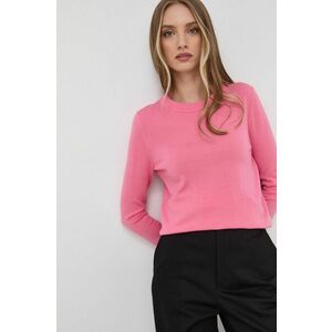 Vlnený sveter BOSS dámsky, ružová farba, vyobraziť