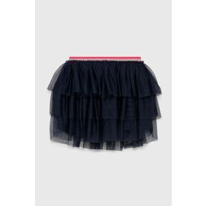 Dievčenská sukňa United Colors of Benetton tmavomodrá farba, mini, áčkový strih vyobraziť