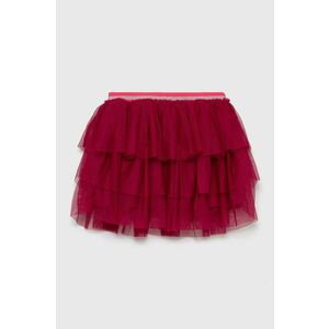 Dievčenská sukňa United Colors of Benetton ružová farba, mini, áčkový strih vyobraziť