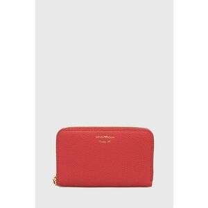 Kožená peňaženka Emporio Armani dámska, červená farba vyobraziť