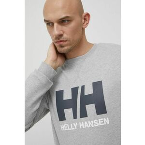 Bavlnená mikina Helly Hansen pánska, šedá farba, jednofarebná vyobraziť