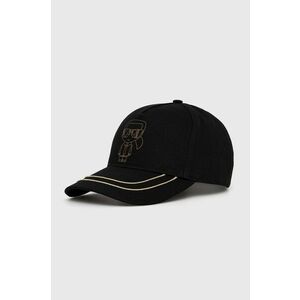 Bavlnená čiapka Karl Lagerfeld čierna farba vyobraziť
