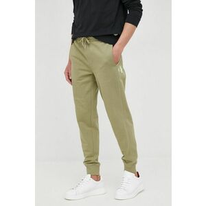Bavlnené nohavice Calvin Klein Jeans pánske, zelená farba, jednofarebné vyobraziť