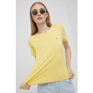 Bavlnené tričko Tommy Jeans žltá farba, vyobraziť
