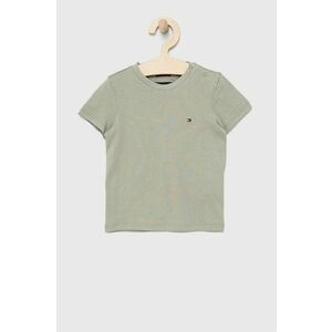 Detské bavlnené tričko Tommy Hilfiger šedá farba, jednofarebný vyobraziť