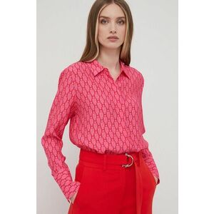 Košeľa Hugo dámska, ružová farba, regular, s klasickým golierom vyobraziť