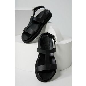 Kožené sandále Answear Lab dámske, čierna farba, na platforme vyobraziť