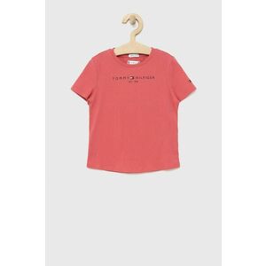 Detské bavlnené tričko Tommy Hilfiger fialová farba, vyobraziť