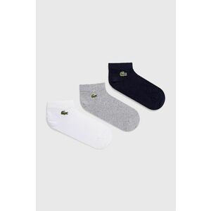 Ponožky Lacoste (3-pak) pánske, šedá farba vyobraziť