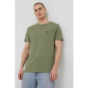 Bavlnené tričko Lee zelená farba, melanžové vyobraziť